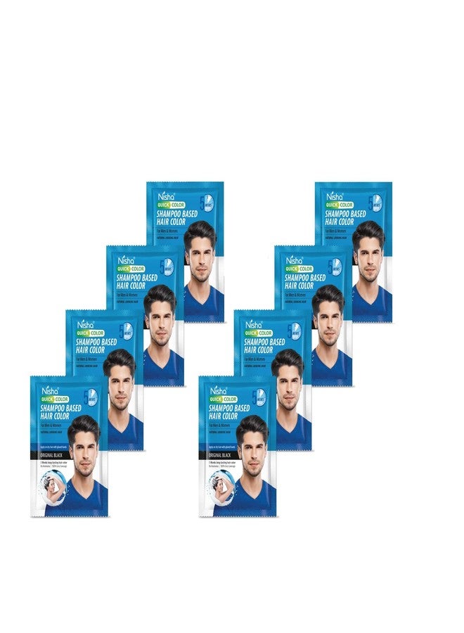 صبغة الشعر نيشا الأصلية السوداء، صبغة شعر دائمة تدوم طويلاً للنساء والرجال، خالية من الأمونيا، تغطية كاملة للشعر الأبيض (8 أكياس - 20 مل لكل كيس)