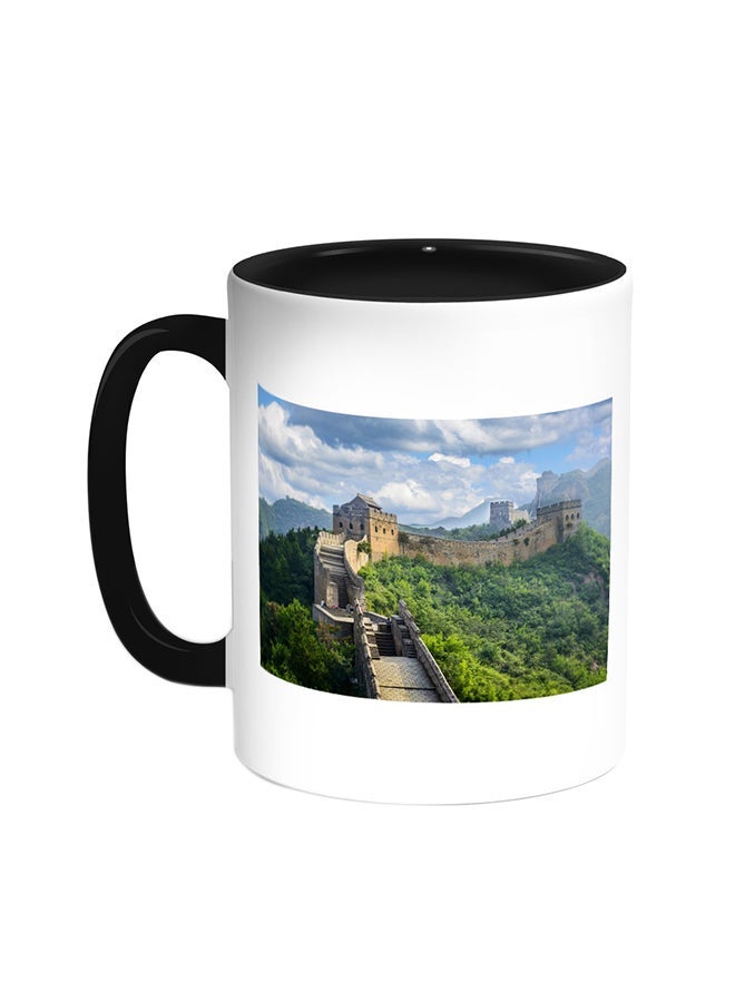 RYN Great Wall Of China Printed Coffee Mug Black/White 11ounce