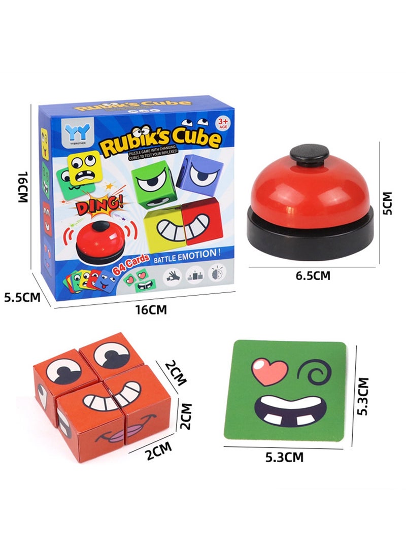 YelaJoy - Children's Face Expression Cube, Fun Parent-Child Table Games, Early Education Puzzle Block Toys, Educational Desktop Interactive Games - Image 1