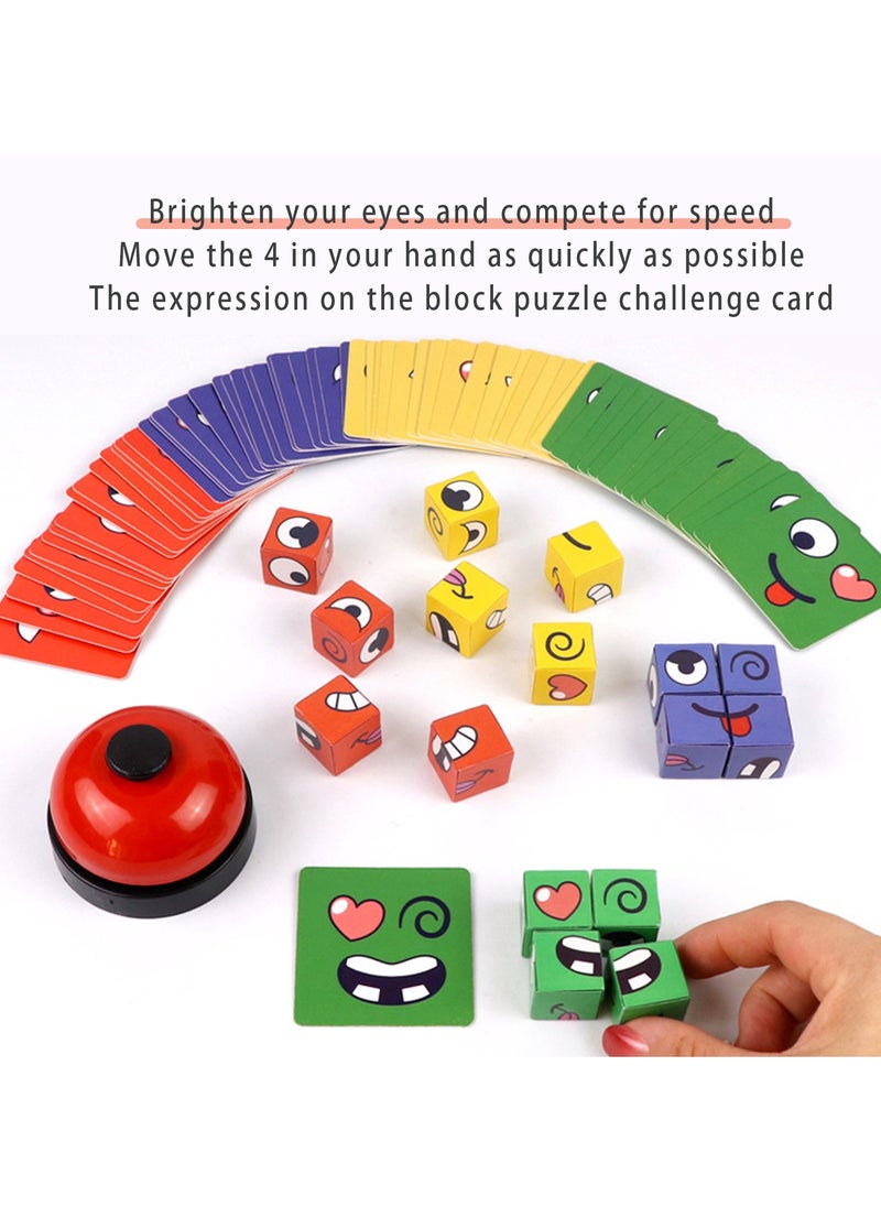 YelaJoy - Children's Face Expression Cube, Fun Parent-Child Table Games, Early Education Puzzle Block Toys, Educational Desktop Interactive Games - Image 1