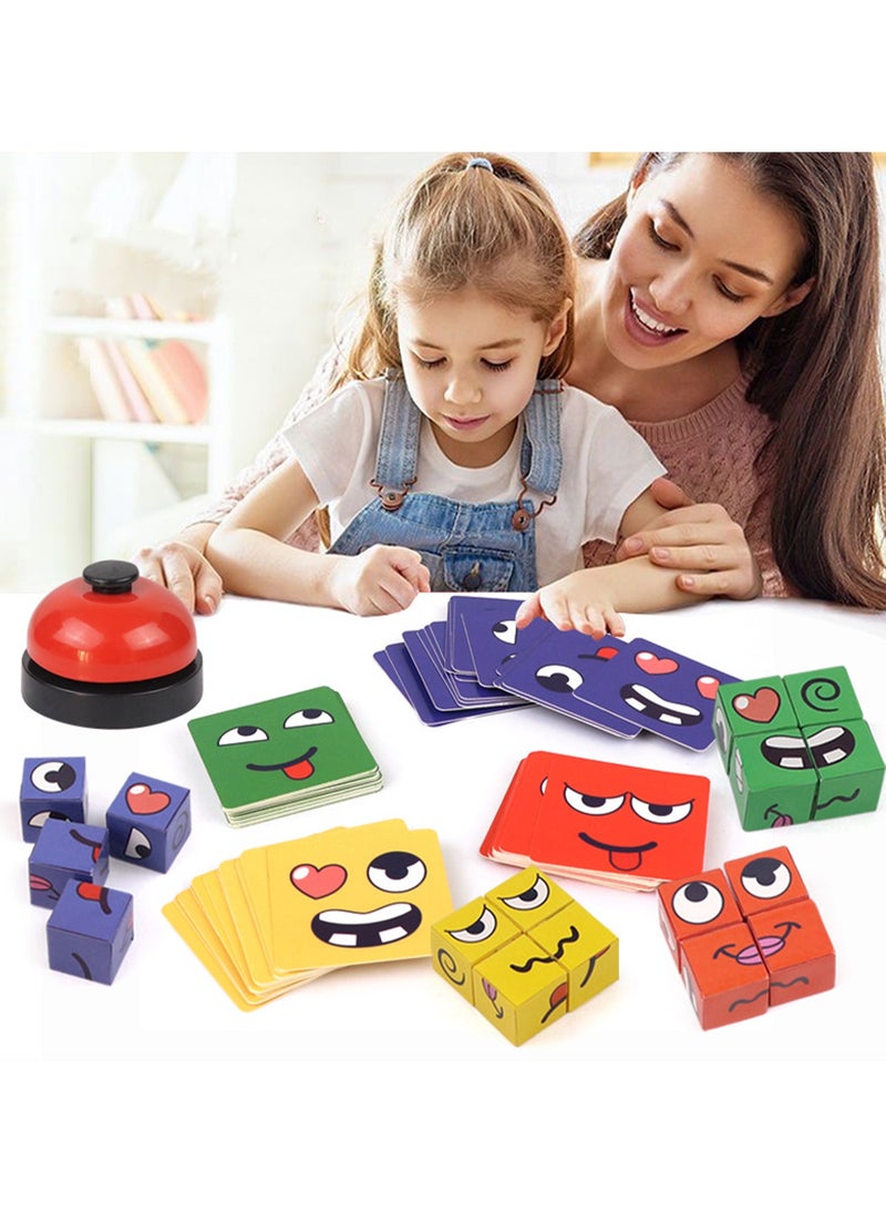 YelaJoy - Children's Face Expression Cube, Fun Parent-Child Table Games, Early Education Puzzle Block Toys, Educational Desktop Interactive Games - Image 1