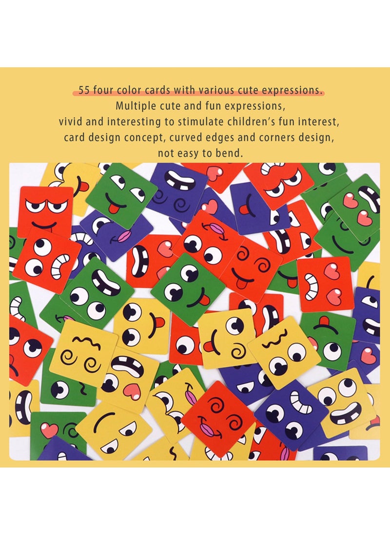 YelaJoy - Children's Face Expression Cube, Fun Parent-Child Table Games, Early Education Puzzle Block Toys, Educational Desktop Interactive Games - Image 1