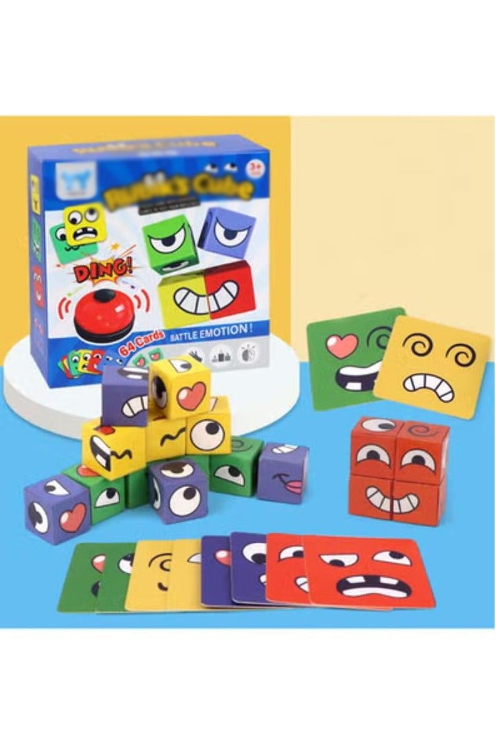 Children's Face Expression Cube, Fun Parent-Child Table Games, Early Education Puzzle Block Toys, Educational Desktop Interactive Games  - Image 3