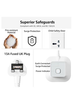 TYCOM Power Cord Strip Surge Protector with USB Type C Extension Cord Flat Plug with 12 AC Outlet and 2 USB 1 Type C Small Desktop Station Compact Socket 3 Tiers Grey and White.  - Image 3