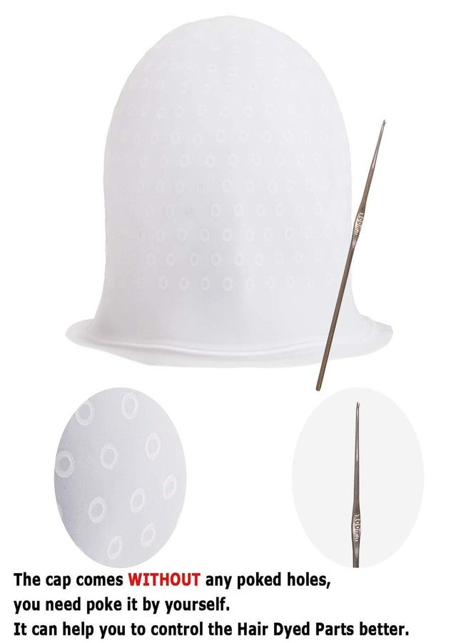 Keli Professional Silicone Highlighting Cap with Metal Hook, Reusable Frosting & Tipping Cap for DIY Hair Coloring, Hairdressing Kit for Bleaching, Streaking, Spa, Dye at Home & Salon - Image 4