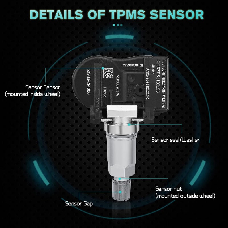 AULINK 529332M000 TPMS Tire Pressure Monitoring Sensor Set for Kia and Hyundai Vehicles - Image 4