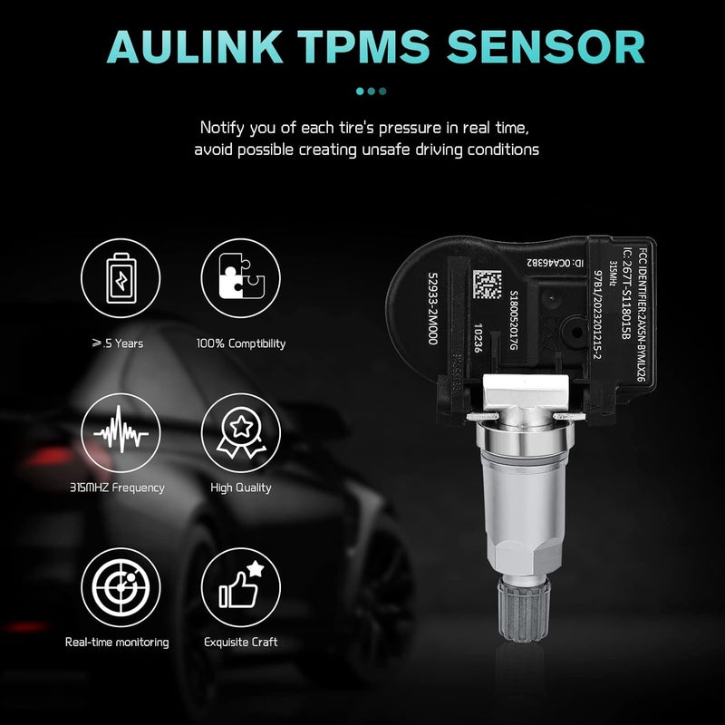 AULINK 529332M000 TPMS Tire Pressure Monitoring Sensor Set for Kia and Hyundai Vehicles - Image 2