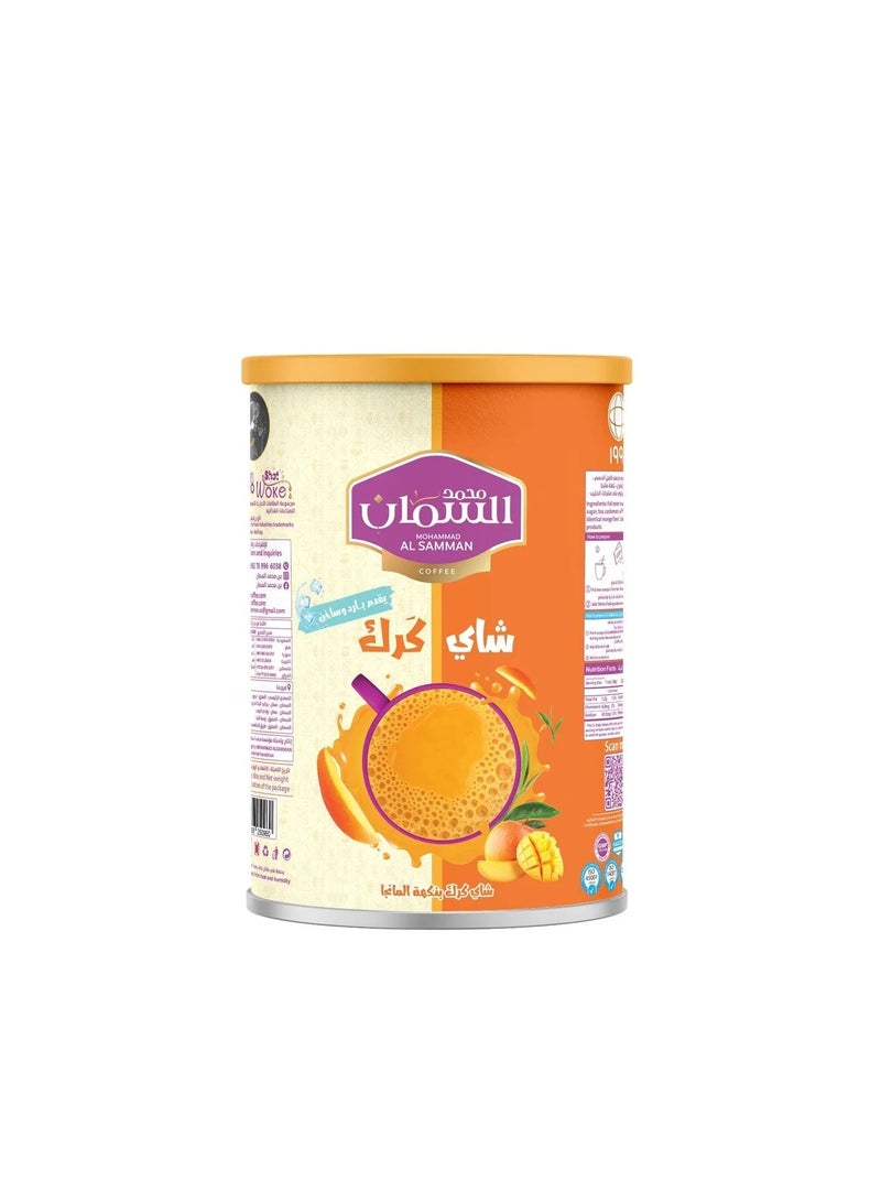 Premium Mango Karak Tea 640g Instant Mix by Mohammad Al Samman Makes 32 Cups Tropical Flavor