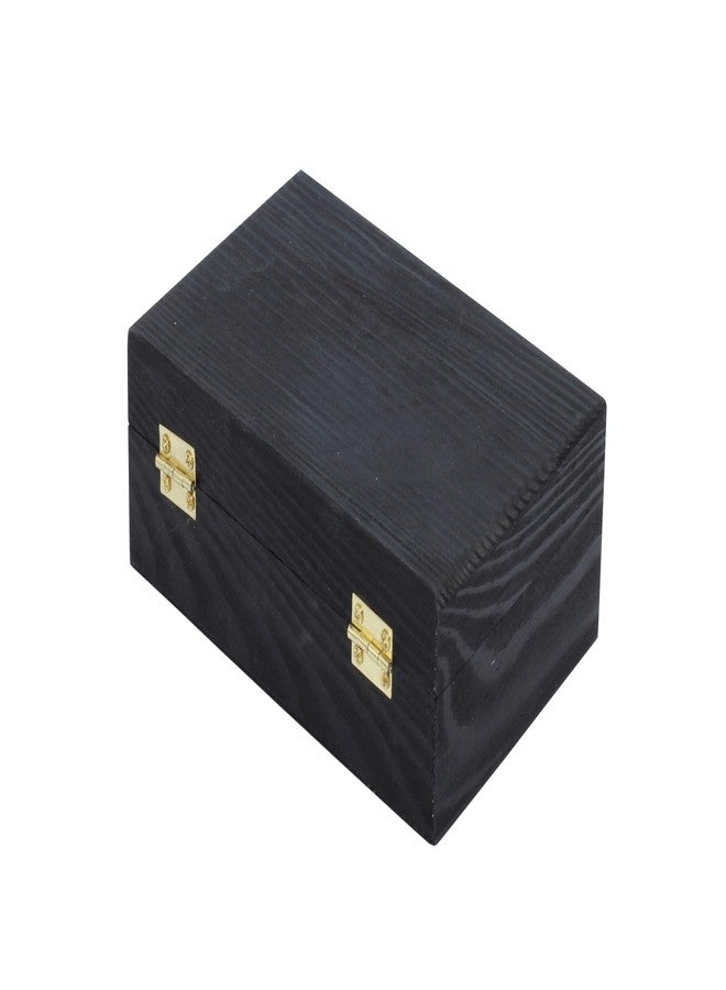 Creative Hobbies Black Wooden Keepsake Box with Gold Clasp - 6″ × 4″ × 2″ Painted Storage Case for Jewelry, Photos, Crafts & Gifts - Image 5
