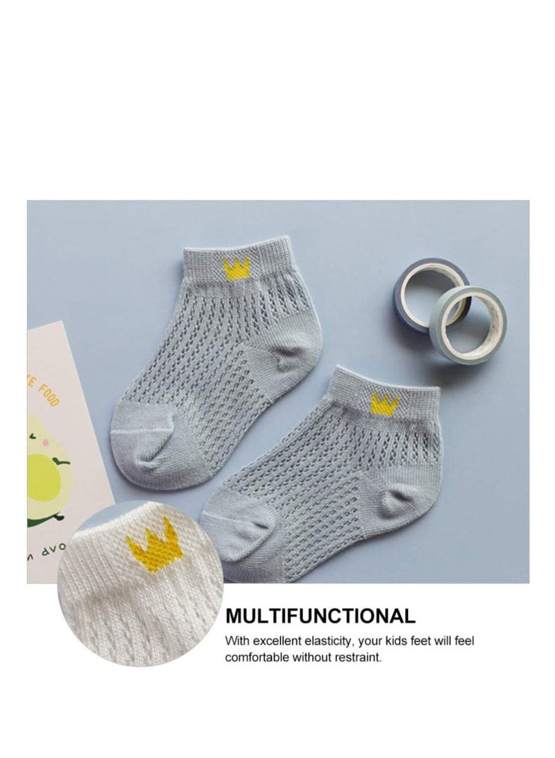 Generic NUOBESTY 5Pairs Kids Cotton Socks Summer Breathable Casual Socks Low Cut Anklet Socks Short Children Socks for Boys Girls 6-8 Years Old Kids - Image 2