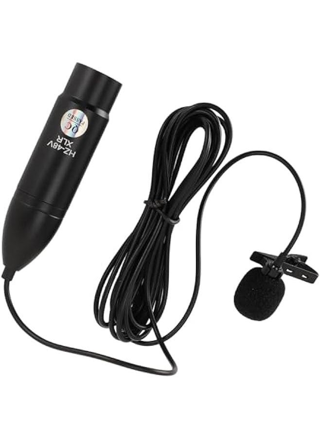 Generic - Omni Directional XLR Lavalier Microphone with 48V Power, Noise Reduction, Metal Lapel Clip and Windscreen, Great Lav Mic for Recording, Interviews, Speeches - Image 1