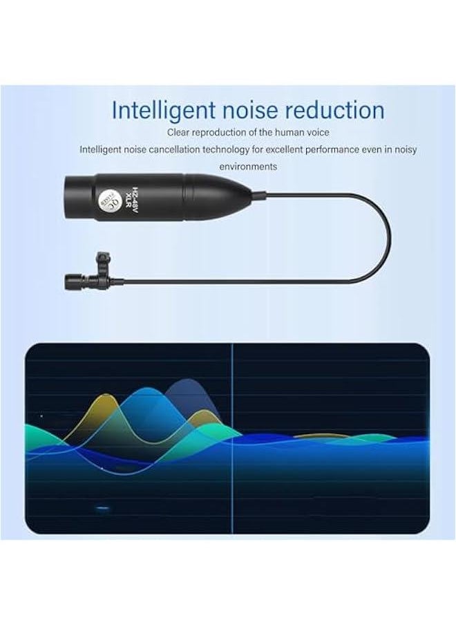 Generic - Omni Directional XLR Lavalier Microphone with 48V Power, Noise Reduction, Metal Lapel Clip and Windscreen, Great Lav Mic for Recording, Interviews, Speeches - Image 1