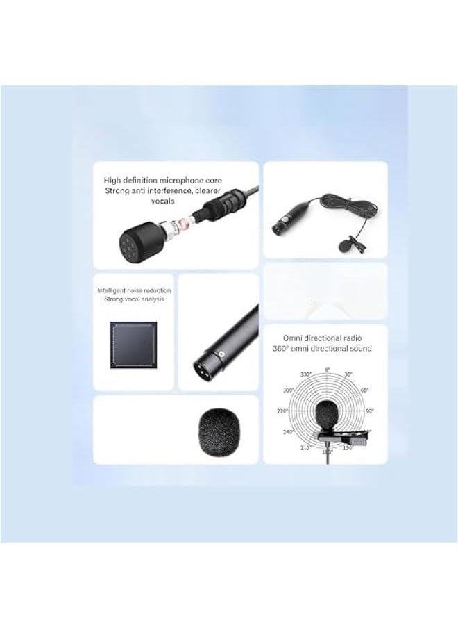 Generic - Omni Directional XLR Lavalier Microphone with 48V Power, Noise Reduction, Metal Lapel Clip and Windscreen, Great Lav Mic for Recording, Interviews, Speeches - Image 1