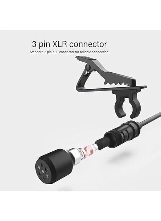Generic - Omni Directional XLR Lavalier Microphone with 48V Power, Noise Reduction, Metal Lapel Clip and Windscreen, Great Lav Mic for Recording, Interviews, Speeches - Image 1