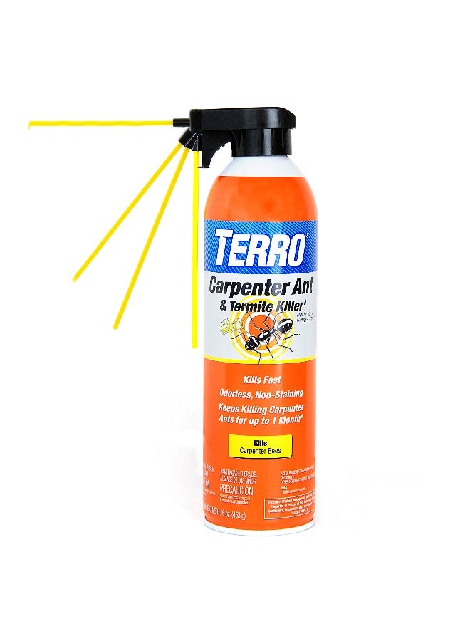 TERRO T1901SR Ready to Use Indoor and Outdoor Carpenter Ant Termite and Carpenter Bee Killer Aerosole Spray 2 Pack 32 Total Ounces - Image 2
