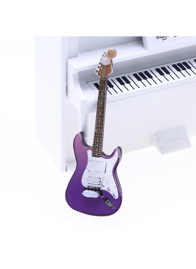 Miniature Dollhouse Electric Guitar Model Purple