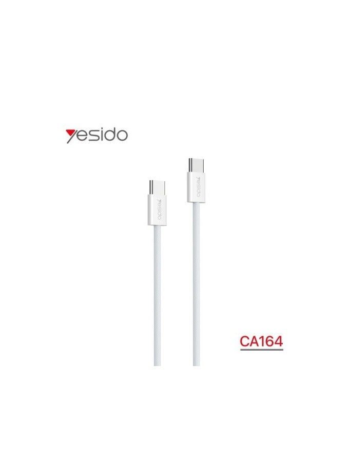 Yesido CA164 Dual Type-C 60W Fast Charging Cable 2.0 Meters White - Image 2