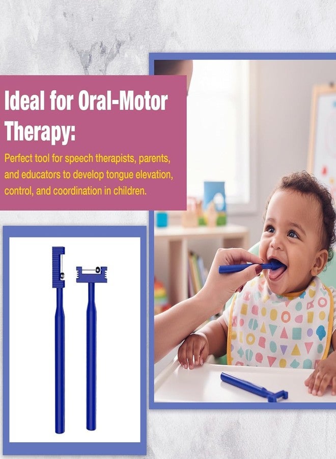 TARINI 3 Pcs Speech Therapy Tools Tongue Training Kit | Professional Tongue Tip Exerciser for Kids & Adults | Oral Motor Exercise Set for Pronunciation, Speech Practice & Rehab | Blue - Image 4