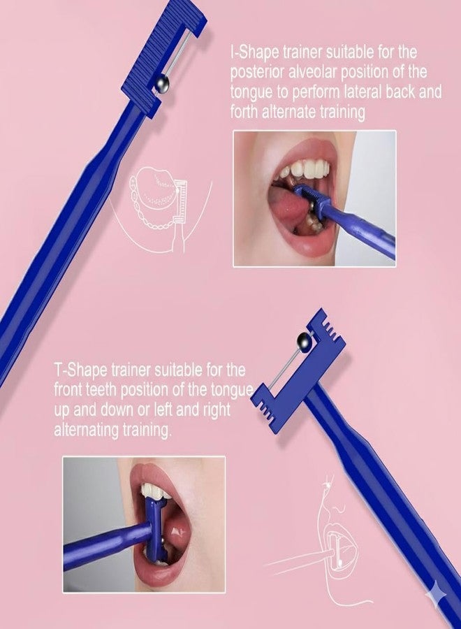 TARINI 3 Pcs Speech Therapy Tools Tongue Training Kit | Professional Tongue Tip Exerciser for Kids & Adults | Oral Motor Exercise Set for Pronunciation, Speech Practice & Rehab | Blue - Image 3