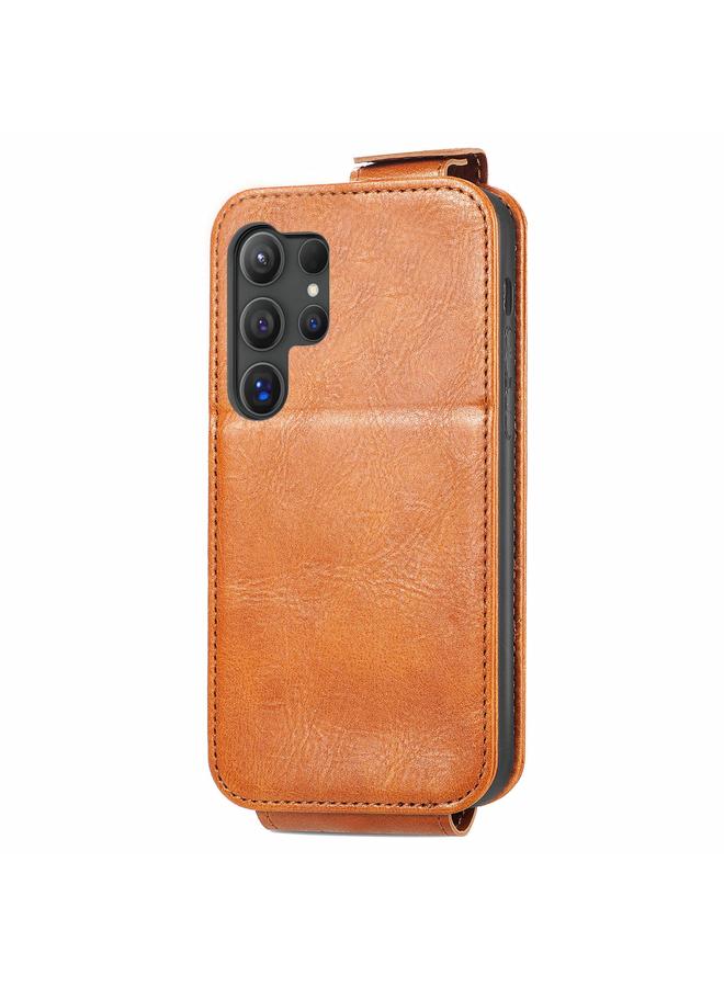 erorex Case For Samsung Galaxy S24 Ultra 5G Zipper Wallet Vertical Flip Leather Phone Case - Image 3