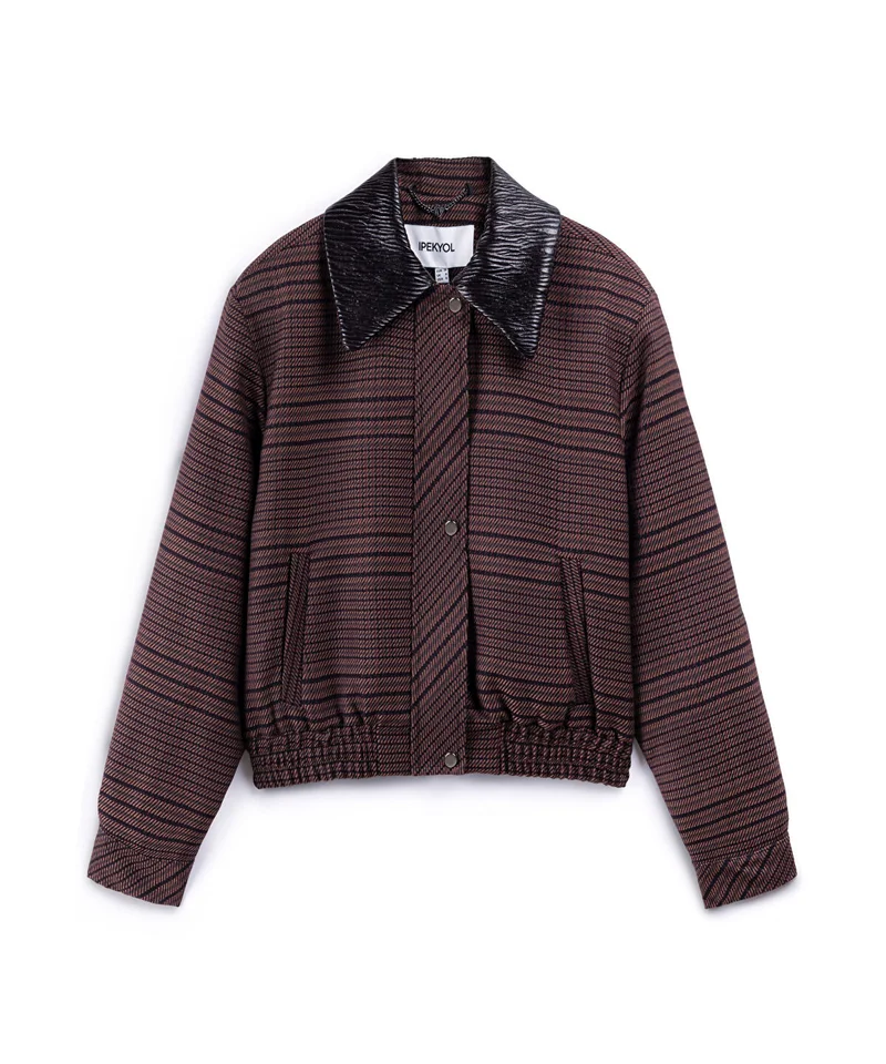 Ipekyol  Contrast Collar Checked Jacket for Women | Best Price UAE