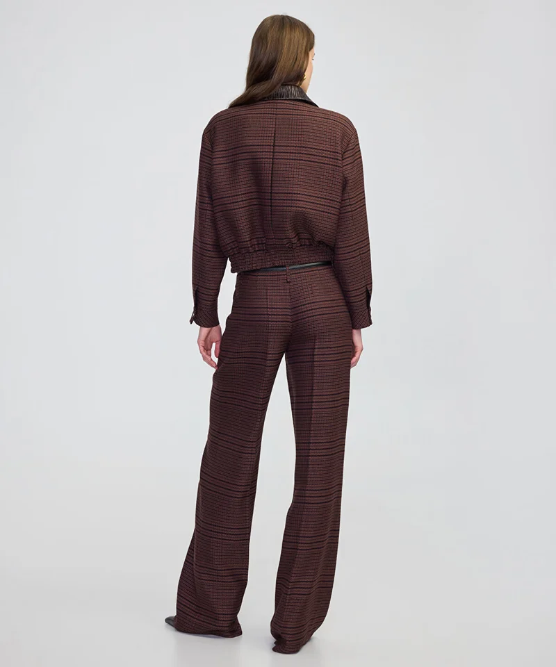 Ipekyol  Contrast Collar Checked Jacket for Women | Best Price UAE