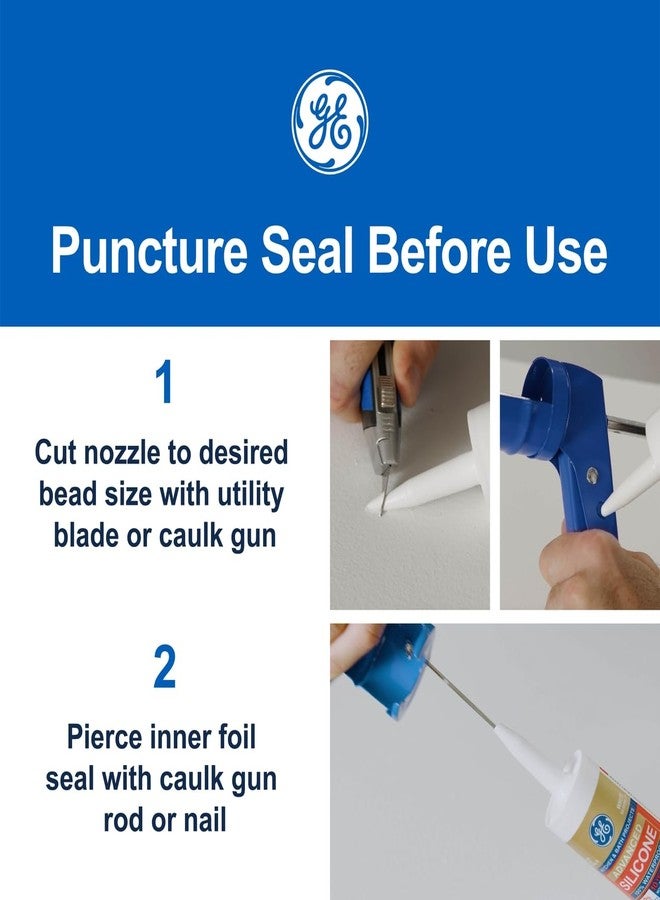 GE Supreme Paintable Silicone Window & Door Sealant White Supreme Paintable Silicone, 9.5 fl oz, 1-Pack - Image 4