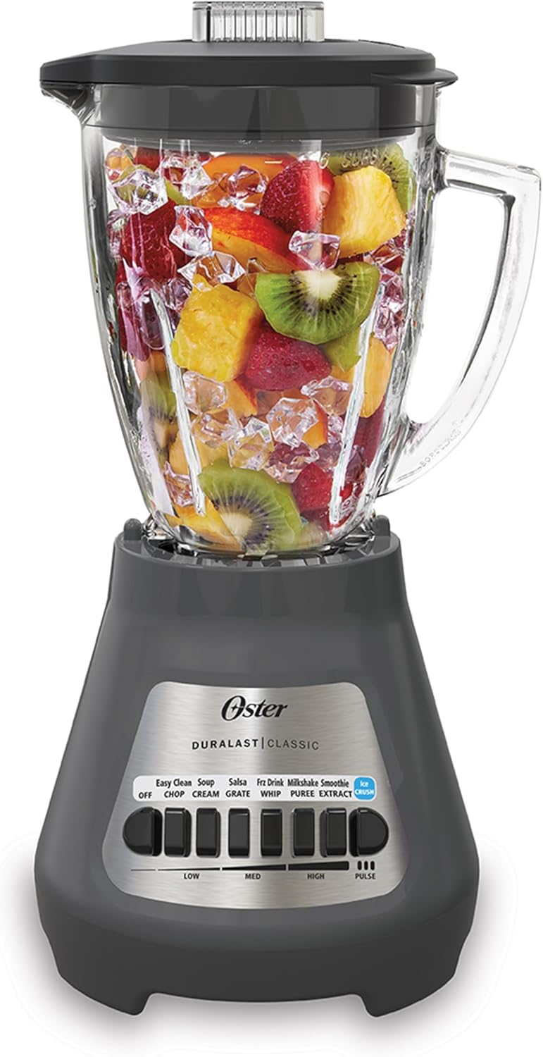 Oster ® Classic Series 8-Speed Blender with 6-Cup Glass Jar, Gray - Image 1