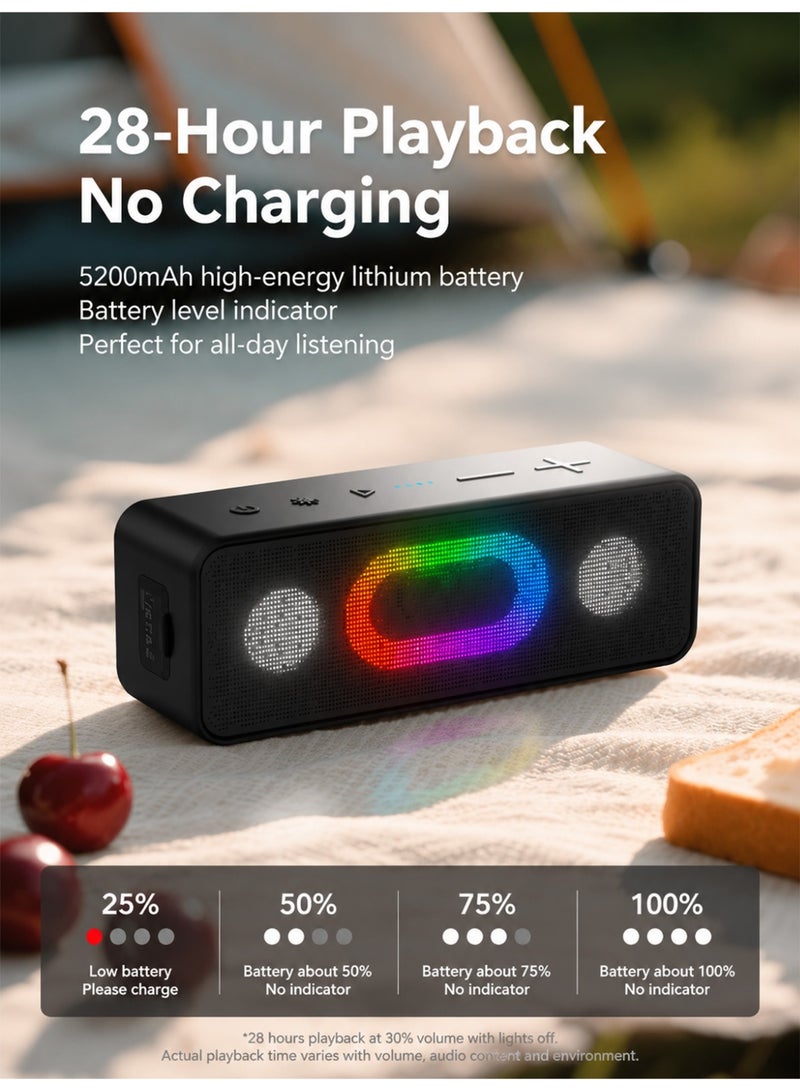 MOLEWHALE Bluetooth Computer Speakers Sound Bar, Wired USB Powered, RGB Rhythm Light Show, Surround Sound Portable PC Desktop Monitor Phone Speaker - Image 5