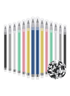 Inkless Pencil, 21 Pcs Reusable Everlasting Pencil with Eraser, Colorful Pencils Forever Pencil Set with 30 Pcs Replaceable Graphite Nib for Home School Office Writing Drawing