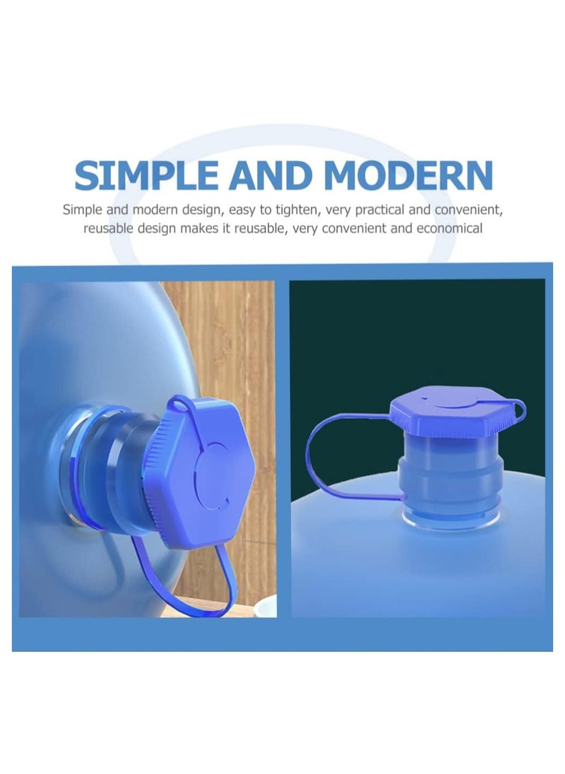 KASTWAVE - 5 Gallon Water Jug Cap, Reusable Dust Proof Double Sealed Non Spill Silicone Lids, Water Bottle top caps lids Plug Replacement, for Water Dispenser 5 Gallon Water Bottles, 4Pcs - Image 1