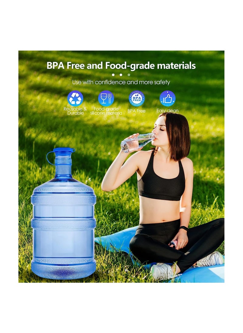 KASTWAVE - 5 Gallon Water Jug Cap, Reusable Dust Proof Double Sealed Non Spill Silicone Lids, Water Bottle top caps lids Plug Replacement, for Water Dispenser 5 Gallon Water Bottles, 4Pcs - Image 1