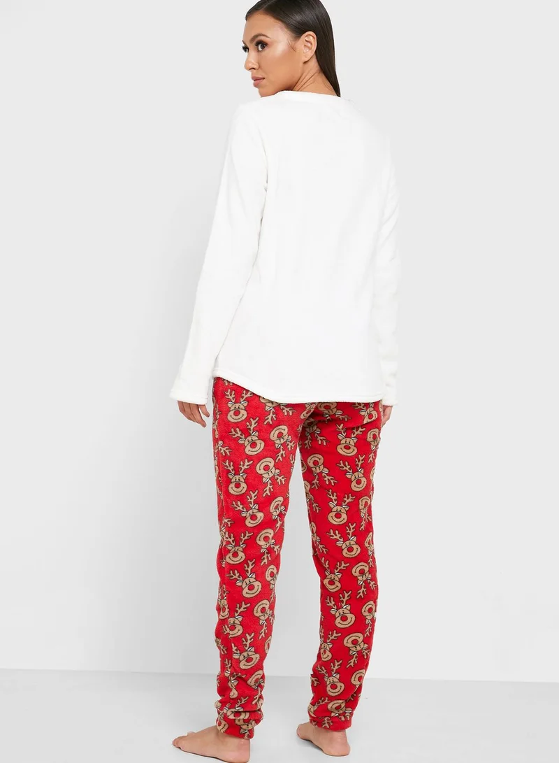 Lounge District Christmas Oh Deer Pyjama Set