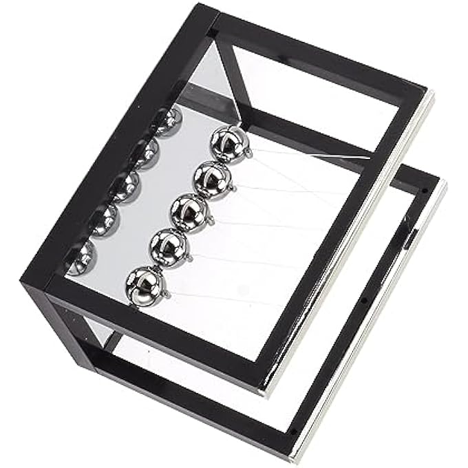 Phefop Newton Balance Balls, Stainless Steel Desk Toy with Mirror, Stress Relief for Office, Home, School - Image 5