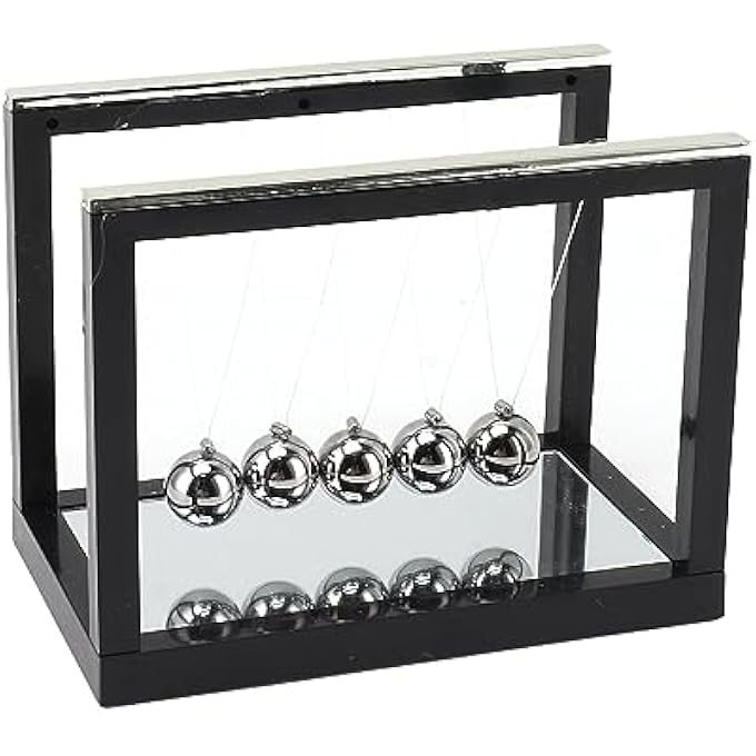 Phefop Newton Balance Balls, Stainless Steel Desk Toy with Mirror, Stress Relief for Office, Home, School - Image 2