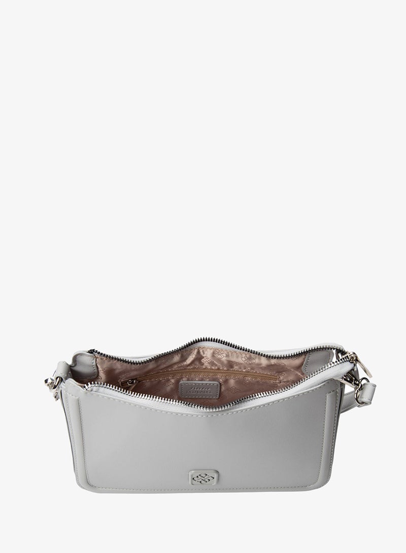 Bata Textured Sling Bag Grey - Image 4