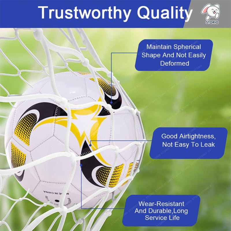 Storio كرة القدم، الحجم 5، مطاط مصبوب مع مثانة بيوتل، كرة تدريب للمبتدئين، للاستخدام الخارجي - Image 3