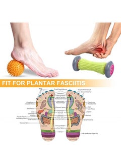 TOBREFE Ryson Foot Roller Massage Ball for Relief Plantar Fasciitis and Reflexology Massager for Deep Tissue Acupresssure Recovery for PLA Relax Foot Back Leg Hand Tight Muscle, 1 roller and 2 Spiky Balls  - Image 3
