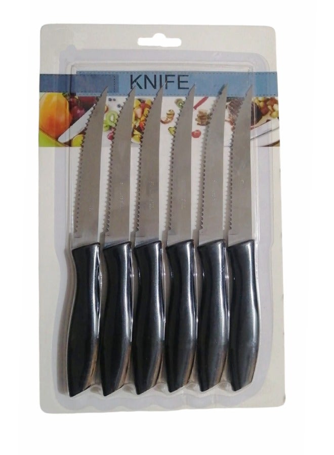 6-Piece Knife Set Black/Silver  - Image 2