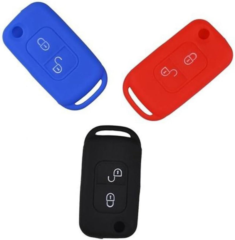 Red Silicone Protective Cover Case For 2 Button Car Key Remote Medium Size - Image 1