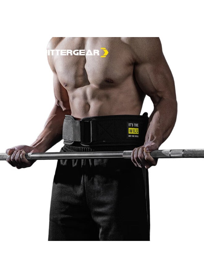 FITTERGEAR Fitness Waist Belt For Men, Deadlift Squat Strength Training Weightlifting Back Support Belt, Advanced Black Size S - Image 2