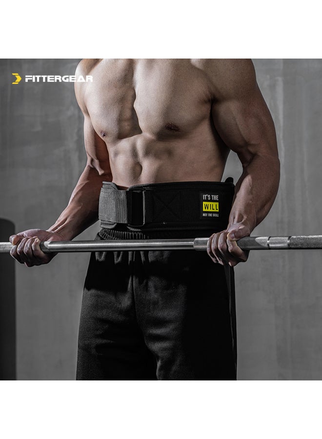 Fittergear Fitness Waist Belt For Men, Deadlift Squat Strength Training Weightlifting Back Support Belt, Advanced Black Size S - Image 2