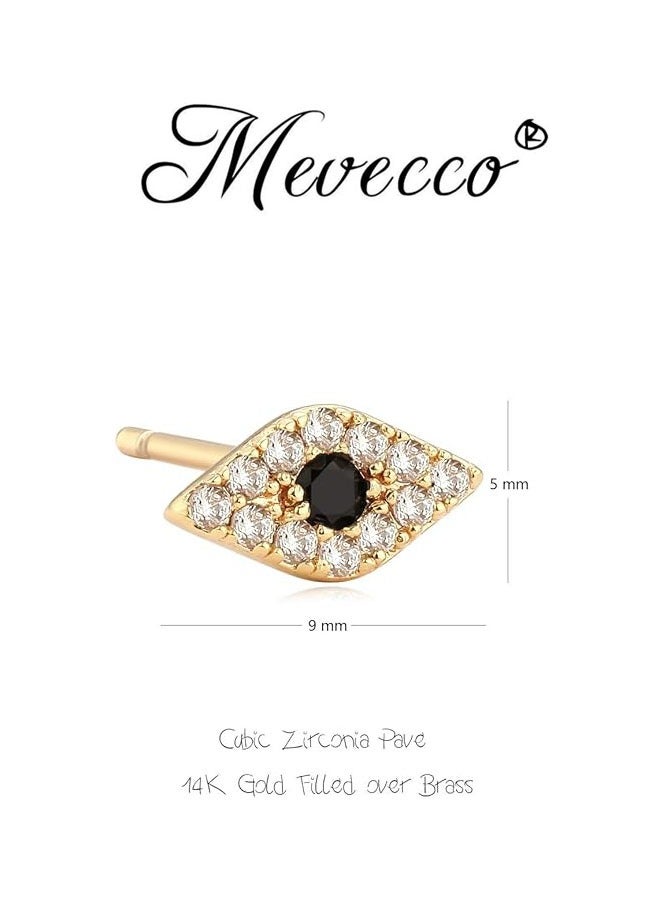 Mevecco Women Earrings Gold Stud 14K Gold Filled Small Simple Handmade Hypoallergenic Everyday Jewelry - Image 4
