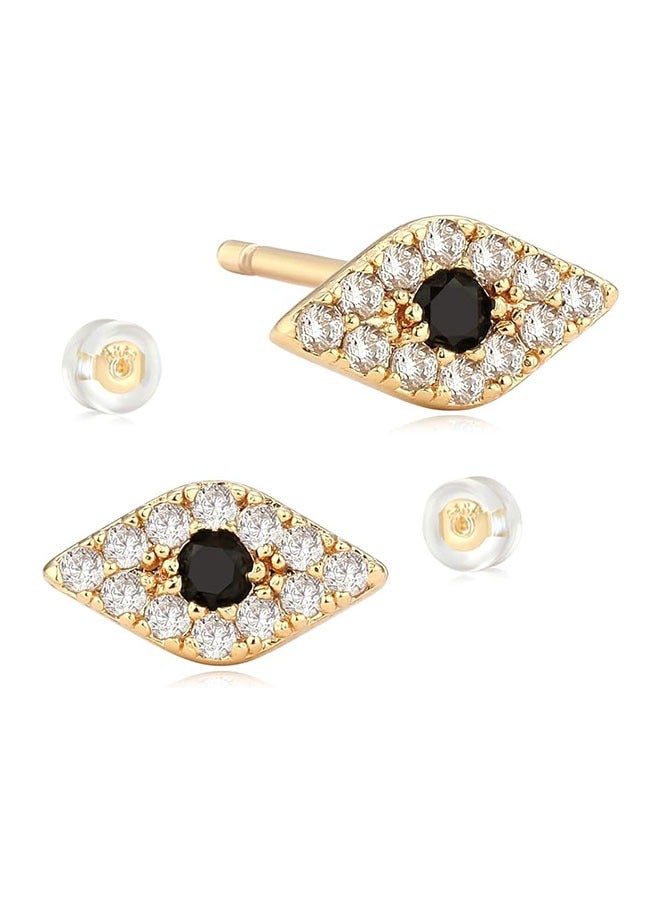 Mevecco Women Earrings Gold Stud 14K Gold Filled Small Simple Handmade Hypoallergenic Everyday Jewelry - Image 1