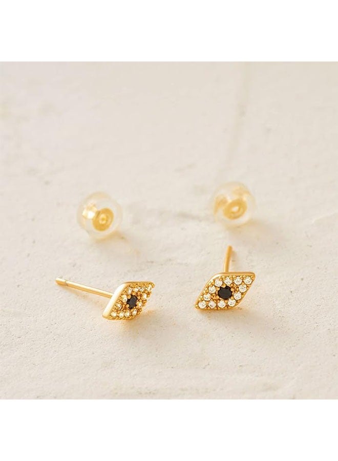 Mevecco Women Earrings Gold Stud 14K Gold Filled Small Simple Handmade Hypoallergenic Everyday Jewelry - Image 5