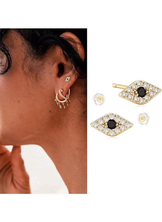 Mevecco Women Earrings Gold Stud 14K Gold Filled Small Simple Handmade Hypoallergenic Everyday Jewelry - Image 3