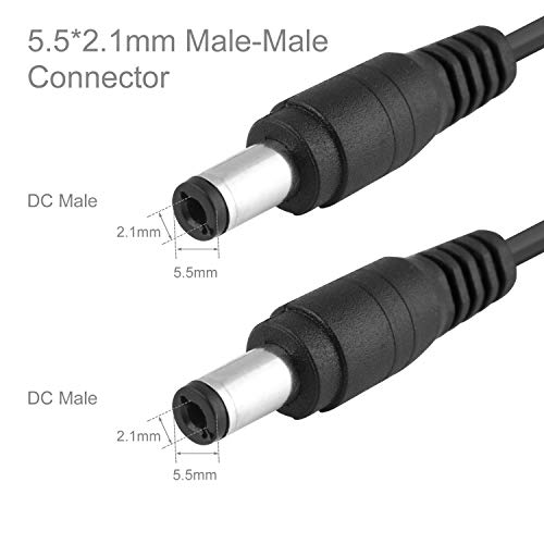 Onite 3.3ft Male to Male Extension Cord, DC 5.5x2.1mm Power Adapter Cable, for LED Strip, Surveillance Camera, CCTV Security Camera, LED Display, IP Camera, DVR, Router, Invoice Printer, 2-Pack - Image 2