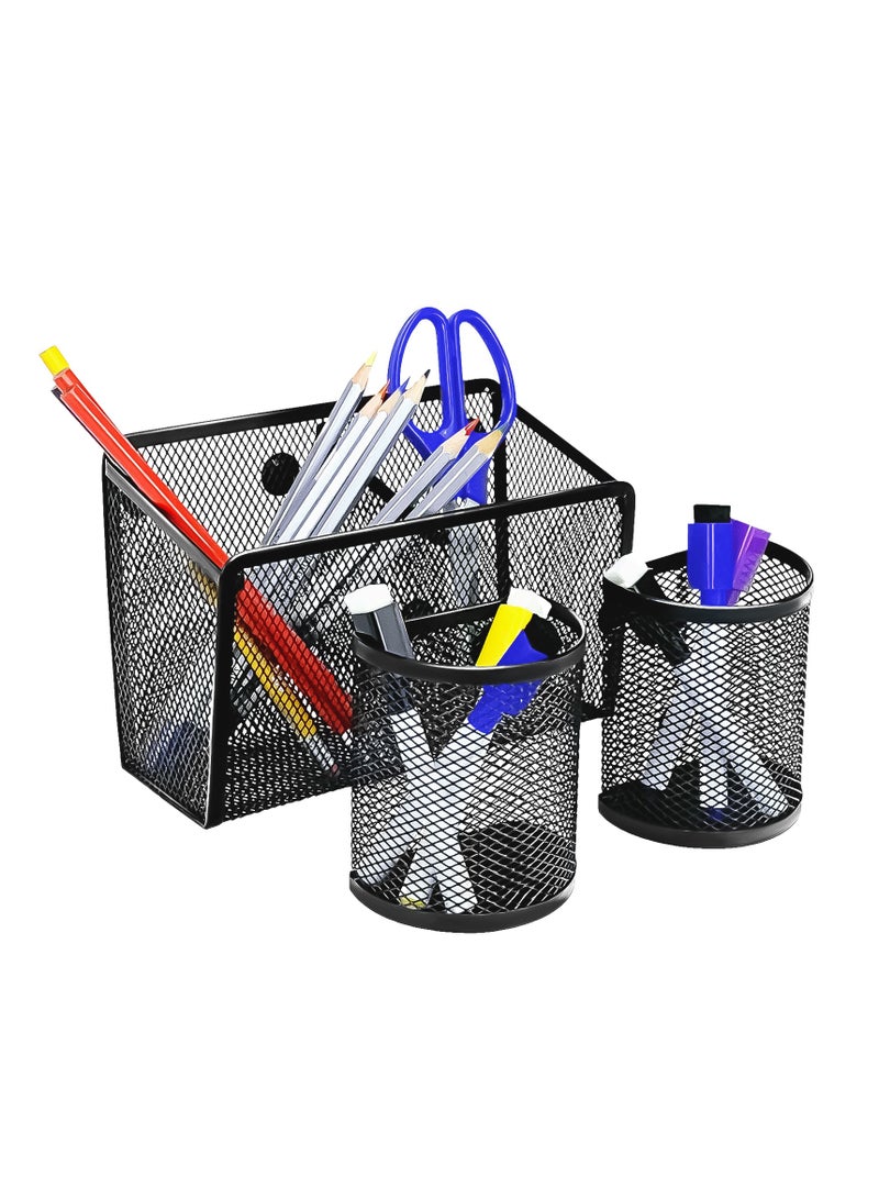 Kidepoch Magnetic Pen Holder, Magnetic Basket Organizer for Storage, Strong mesh Metal Magnets Pencil Holder to Hold whiteboard, Fridge, Refrigerator and Locker Accessories，Set of 3 - Image 1