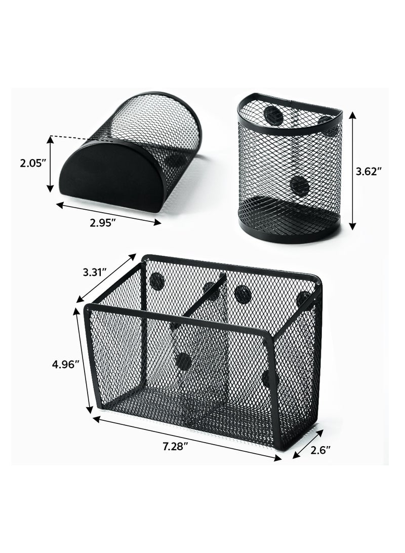 Kidepoch Magnetic Pen Holder, Magnetic Basket Organizer for Storage, Strong mesh Metal Magnets Pencil Holder to Hold whiteboard, Fridge, Refrigerator and Locker Accessories，Set of 3 - Image 2
