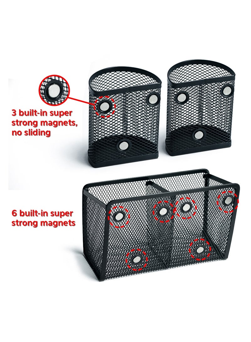 Kidepoch Magnetic Pen Holder, Magnetic Basket Organizer for Storage, Strong mesh Metal Magnets Pencil Holder to Hold whiteboard, Fridge, Refrigerator and Locker Accessories，Set of 3 - Image 3